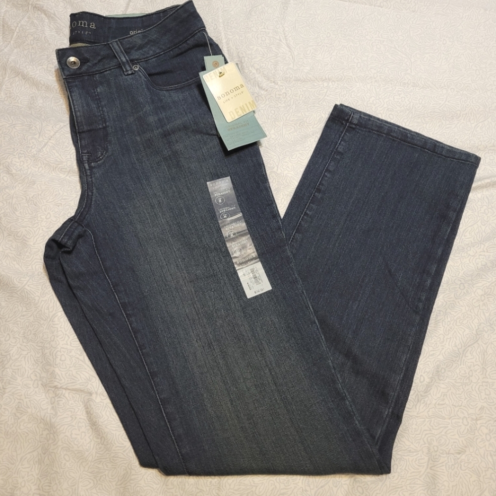 NEW Size 8 Tall Sonoma Straight Jeans Dark Tint - Ladies's Tall Jeans